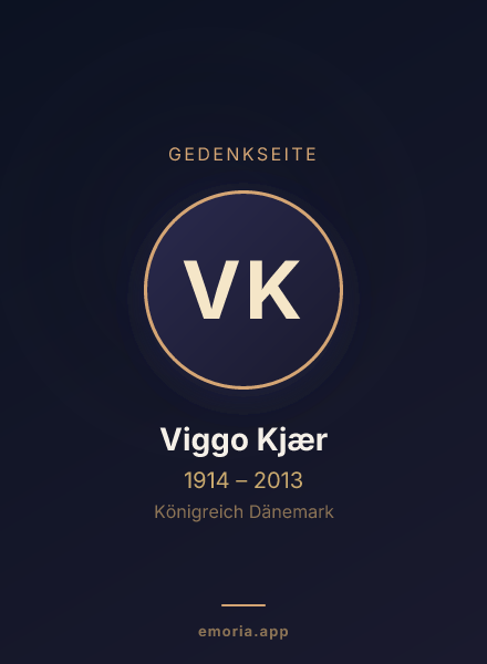 Gedenkportrait von Viggo Kjær
