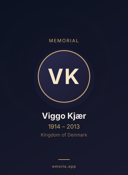 Memorial portrait of Viggo Kjær