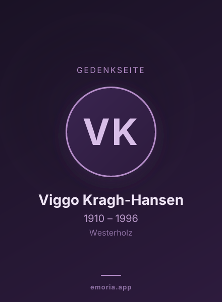Gedenkportrait von Viggo Kragh-Hansen