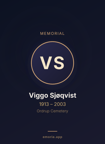 Memorial portrait of Viggo Sjøqvist