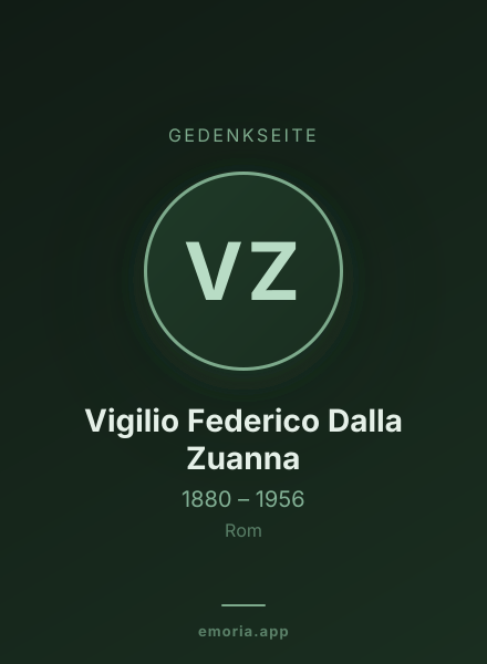 Gedenkportrait von Vigilio Federico Dalla Zuanna