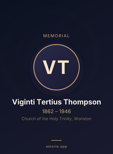 Memorial portrait of Viginti Tertius Thompson