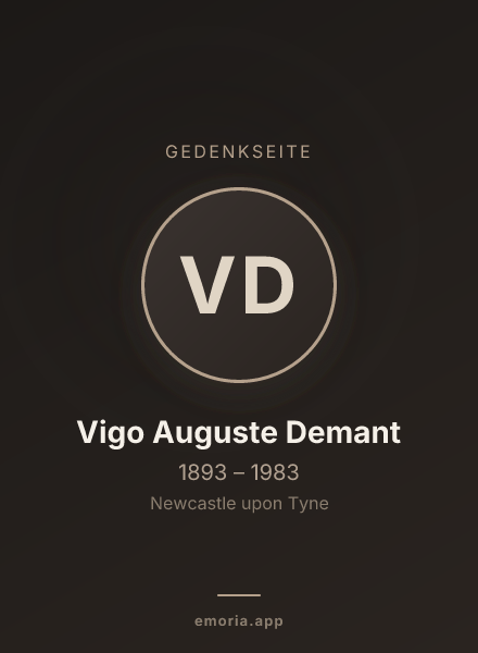 Gedenkportrait von Vigo Auguste Demant