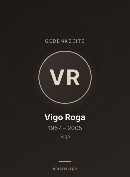 Gedenkportrait von Vigo Roga