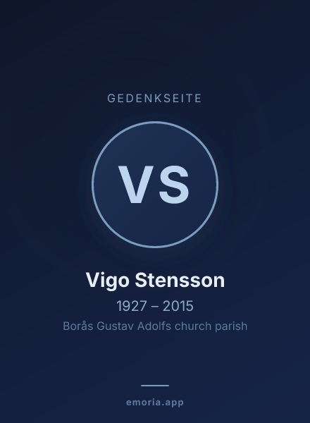Gedenkportrait von Vigo Stensson