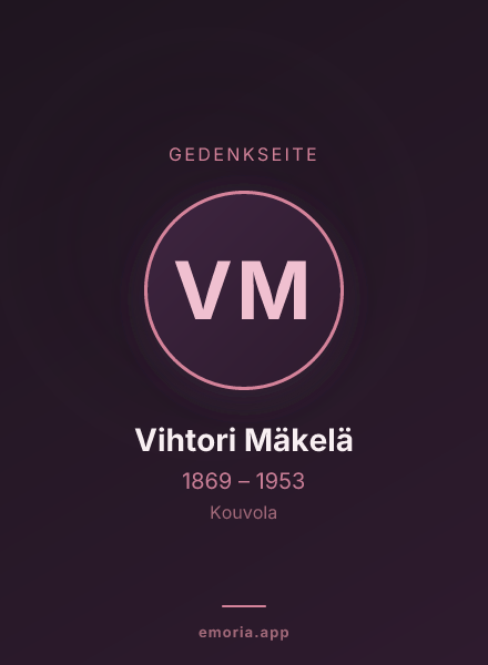 Gedenkportrait von Vihtori Mäkelä