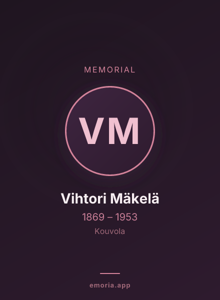 Memorial portrait of Vihtori Mäkelä