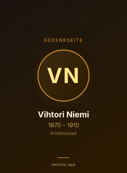 Gedenkportrait von Vihtori Niemi