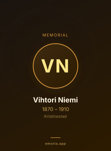 Memorial portrait of Vihtori Niemi