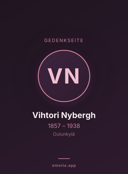 Gedenkportrait von Vihtori Nybergh