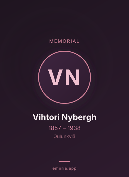Memorial portrait of Vihtori Nybergh