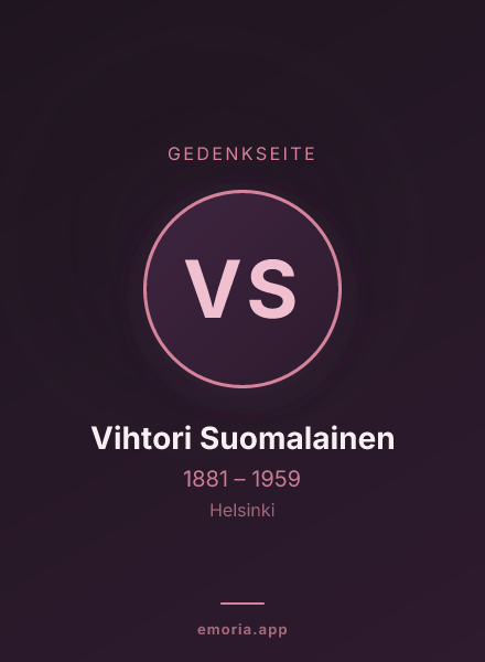 Gedenkportrait von Vihtori Suomalainen