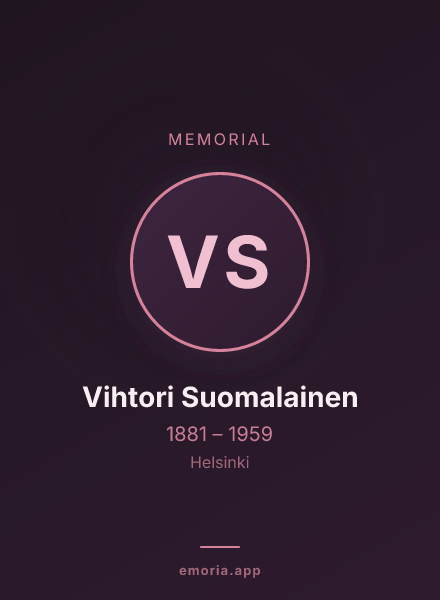 Memorial portrait of Vihtori Suomalainen