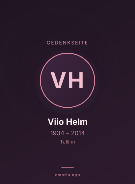 Gedenkportrait von Viio Helm