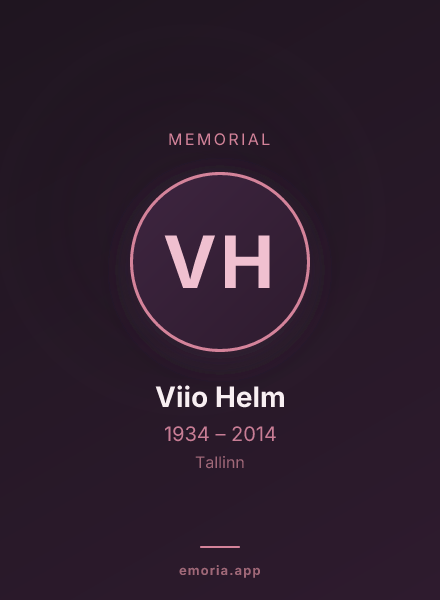 Memorial portrait of Viio Helm