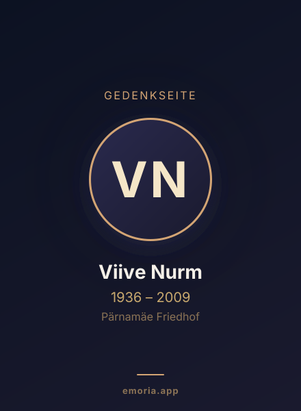 Gedenkportrait von Viive Nurm