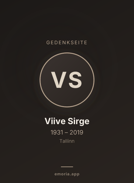 Gedenkportrait von Viive Sirge