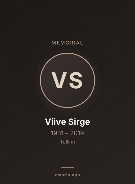 Memorial portrait of Viive Sirge
