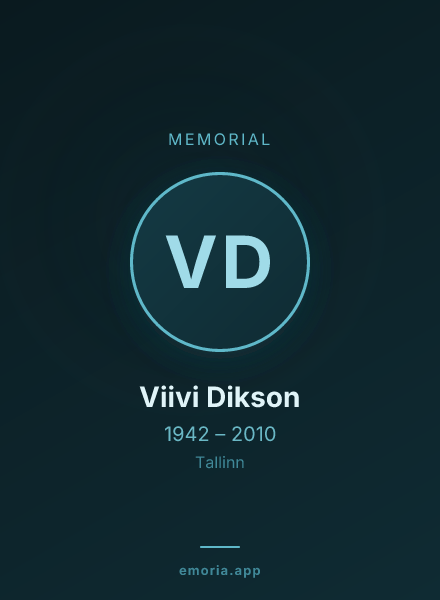 Memorial portrait of Viivi Dikson