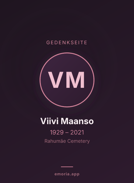 Gedenkportrait von Viivi Maanso
