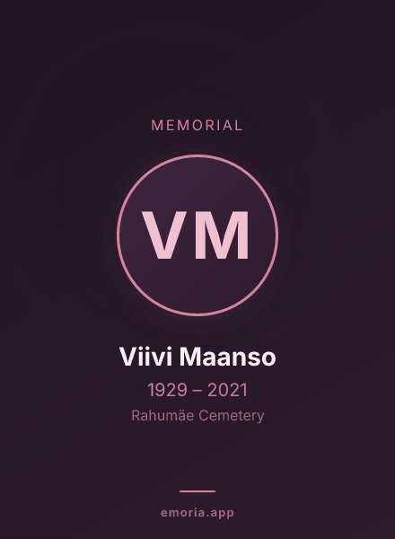 Memorial portrait of Viivi Maanso