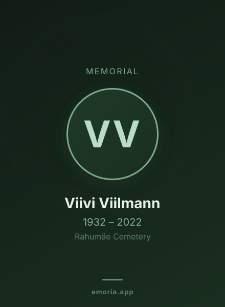 Memorial portrait of Viivi Viilmann