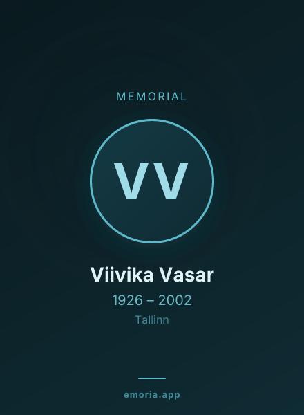 Memorial portrait of Viivika Vasar