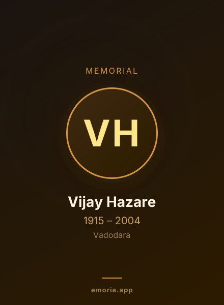 Memorial portrait of Vijay Hazare