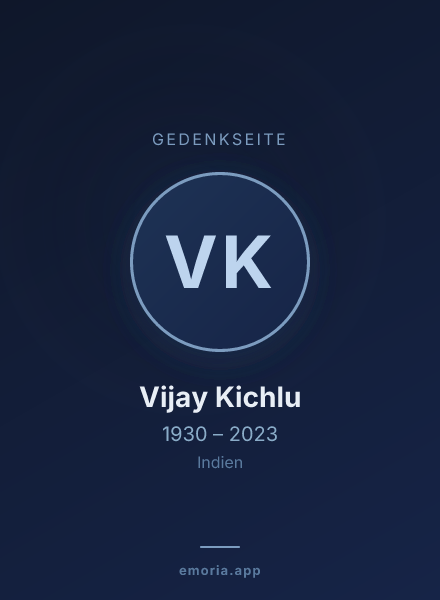 Gedenkportrait von Vijay Kichlu