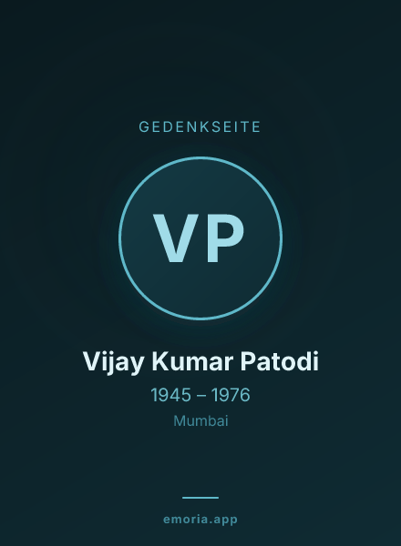 Gedenkportrait von Vijay Kumar Patodi