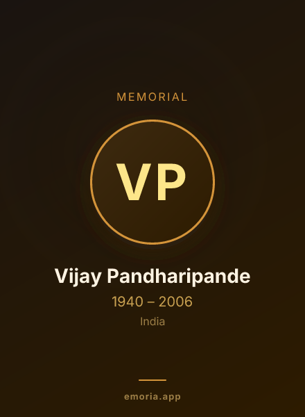 Memorial portrait of Vijay Pandharipande
