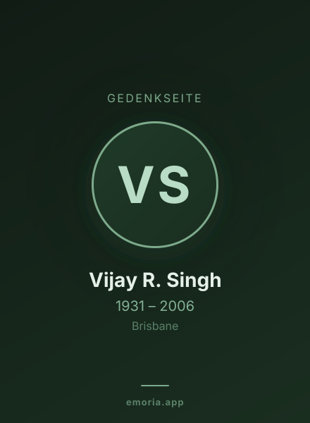 Gedenkportrait von Vijay R. Singh