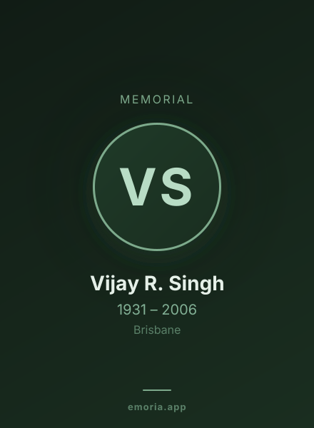 Memorial portrait of Vijay R. Singh