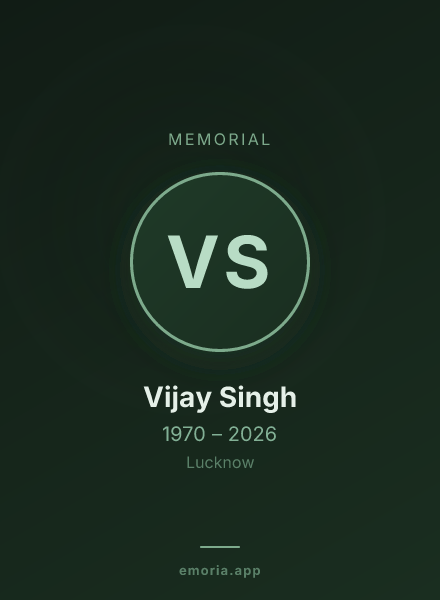 Memorial portrait of Vijay Singh