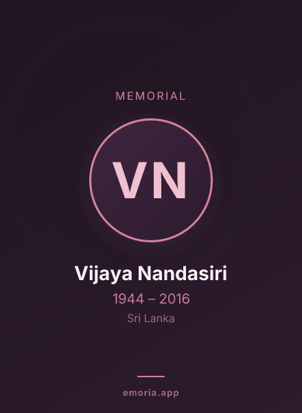 Memorial portrait of Vijaya Nandasiri