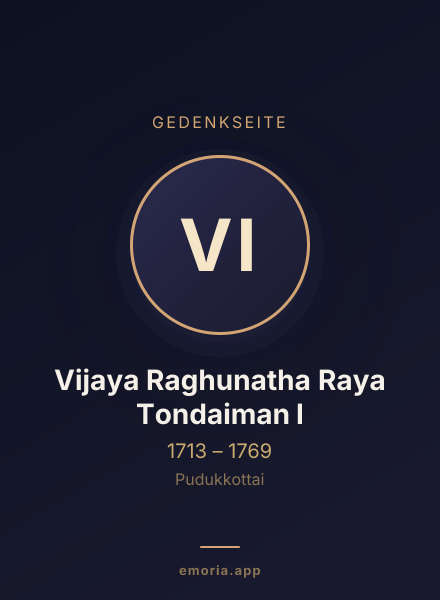 Gedenkportrait von Vijaya Raghunatha Raya Tondaiman I