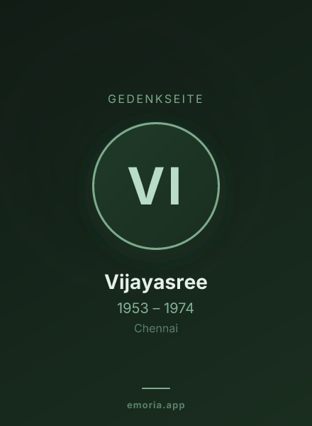Gedenkportrait von Vijayasree