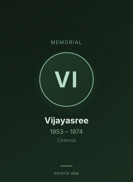 Memorial portrait of Vijayasree