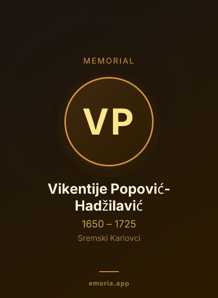 Memorial portrait of Vikentije Popović-Hadžilavić