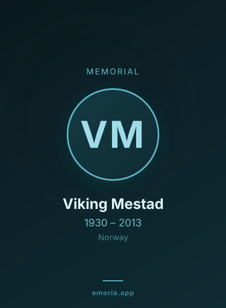 Memorial portrait of Viking Mestad