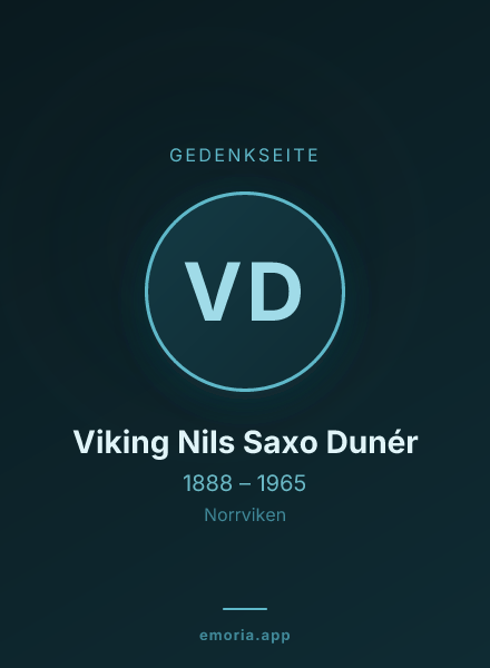 Gedenkportrait von Viking Nils Saxo Dunér