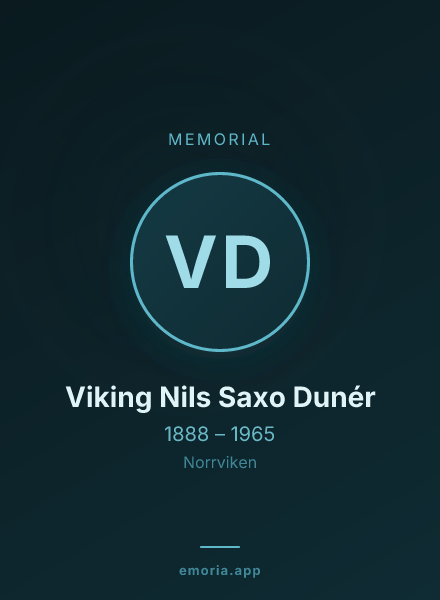 Memorial portrait of Viking Nils Saxo Dunér