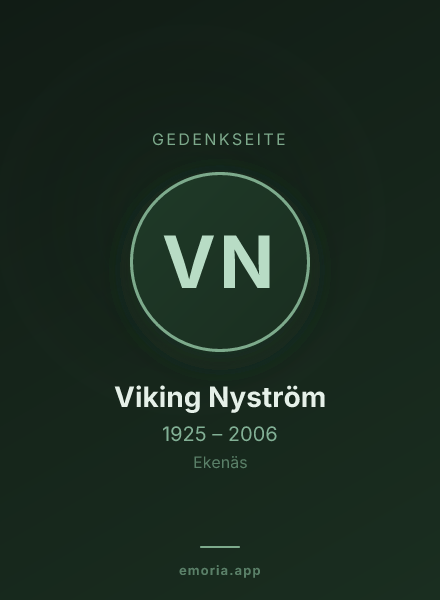 Gedenkportrait von Viking Nyström