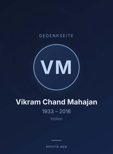 Gedenkportrait von Vikram Chand Mahajan