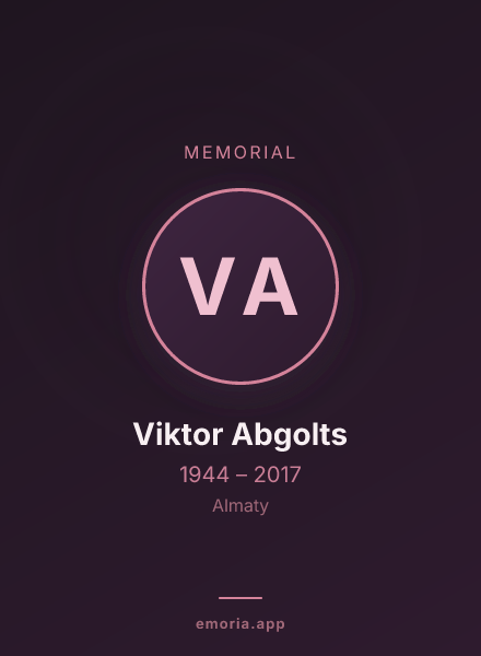 Memorial portrait of Viktor Abgolts