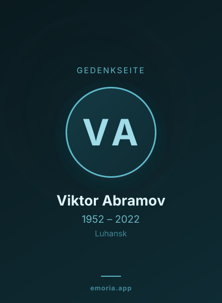 Gedenkportrait von Viktor Abramov