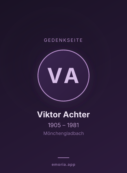 Gedenkportrait von Viktor Achter