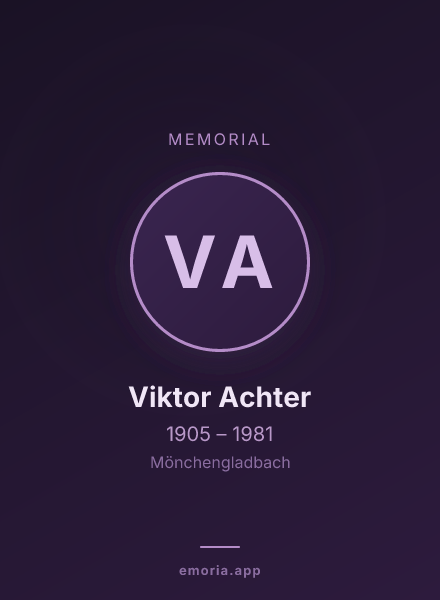 Memorial portrait of Viktor Achter
