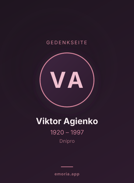 Gedenkportrait von Viktor Agienko
