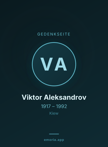 Gedenkportrait von Viktor Aleksandrov